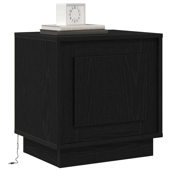vidaXL Cabinet de chevet Noir 44 x 34,5 x 45 cm Bois d'ing&eacute;nierie