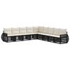 vidaXL Ensemble de canap&eacute; de jardin 9 pc Noir et blanc cr&egrave;me polyrotin