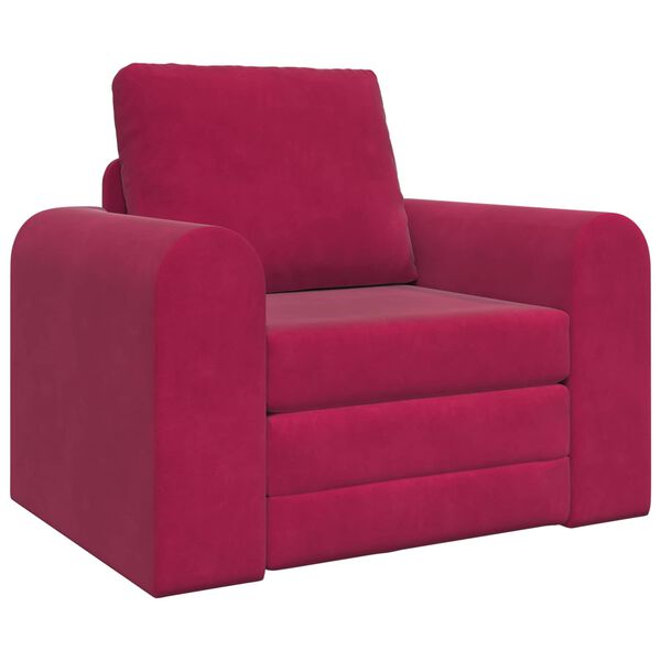 vidaXL Canap&eacute;-Lit Bordeaux 98 x 71 x 83 cm Velours