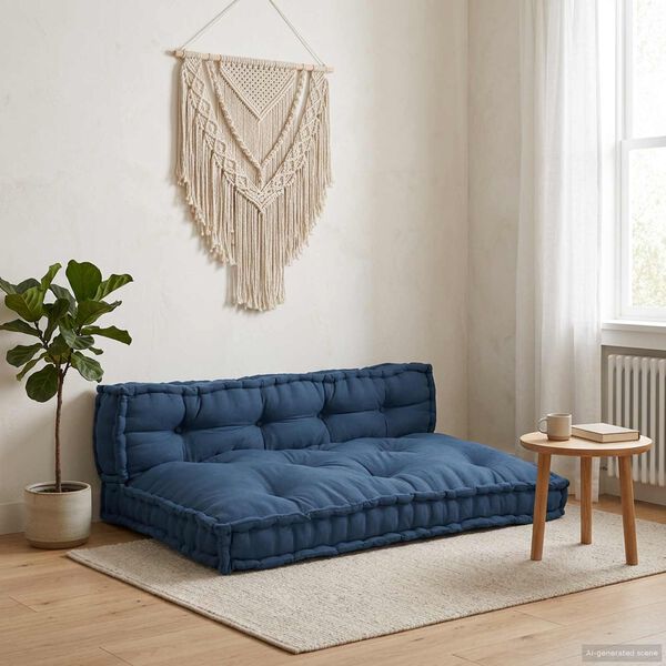 vidaXL Coussin de canap&eacute; sur palette 2 pcs Indigo 120 x 80 x 38 cm