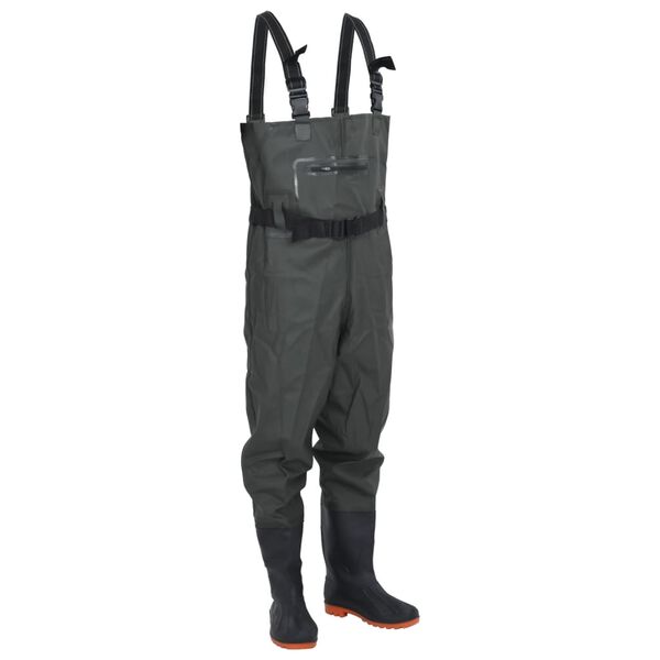 vidaXL Cuissardes avec bottes et ceinture vert foncé taille 42