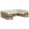 vidaXL Ensemble de canap&eacute; de jardin 9 pcs Beige et blanc cr&egrave;me