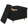vidaXL Tabouret bouton avec coussin Noir 60 x 60 x 45 cm tissu