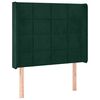 vidaXL T&ecirc;te de lit avec oreilles Vert fonc&eacute; 83x16x118/128 cm Velours