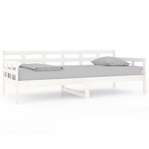 vidaXL Lit de jour sans matelas blanc bois de pin massif 90x200 cm