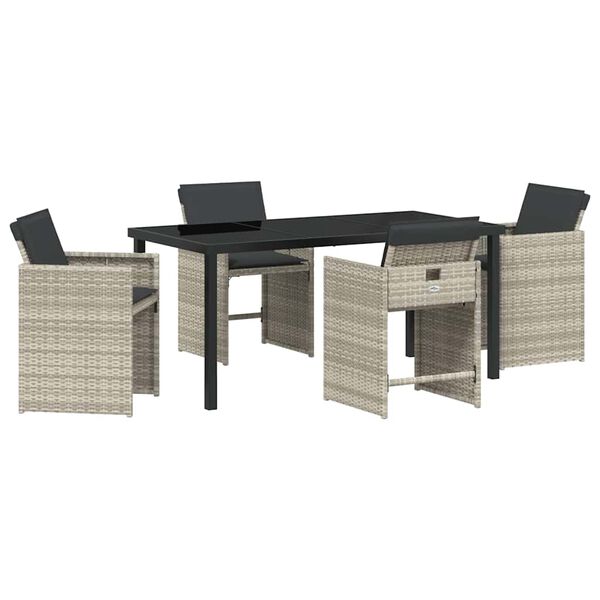 vidaXL Ensemble de salle &agrave; manger pour jardin 5 pcs Gris clair