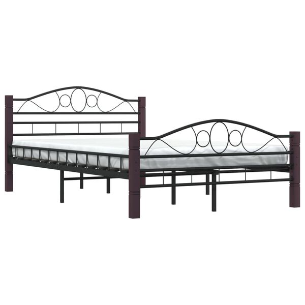 vidaXL Cadre de lit sans matelas noir m&eacute;tal 120x200 cm