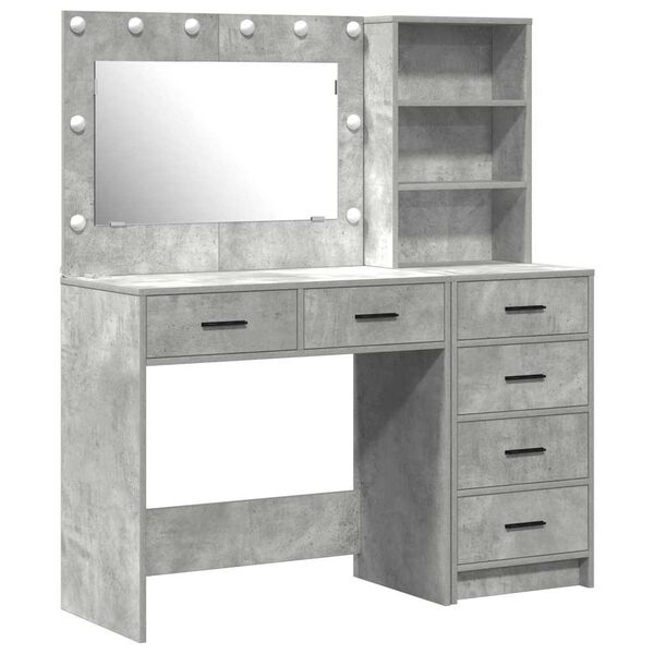 vidaXL Table de Toilette Gris 78.5 x 41 x 135 cm Bois d'ing&eacute;nierie