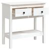 vidaXL Table console Blanc 75x35x75 cm Bois massif de pin