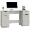 vidaXL Bureau avec armoire latérale Gris béton Bois d'ingénierie