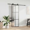 vidaXL Porte coulissante kit de quincaillerie noir 76x205 cm verre ESG