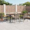 vidaXL Ensemble &agrave; manger de jardin et coussins 7 pcs gris rotin