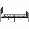 vidaXL Cadre de lit m&eacute;tal sans matelas avec pied de lit noir 183x213cm