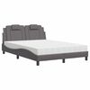 vidaXL Lit Viana avec matelas gris 120x200 cm similicuir
