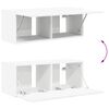vidaXL Ensemble de meuble TV mural 4 pcs Blanc Bois d'ing&eacute;nierie