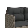 vidaXL Salon de jardin 5 pcs avec coussins gris r&eacute;sine tress&eacute;e