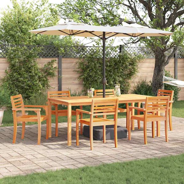 vidaXL Ensemble de salle &agrave; manger pour jardin 9 pcs Marron