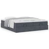 vidaXL Cadre de lit ottoman avec matelas gris fonc&eacute; 200x200 cm velours