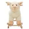 vidaXL Mouton &agrave; bascule Peluche 78x34x58 cm Blanc