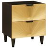 vidaXL Table de chevet Noir et or 40 x 33 x 46 cm Bois d'ing&eacute;nierie