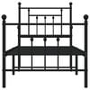 vidaXL Cadre de lit m&eacute;tal sans matelas avec pied de lit noir 75x190 cm