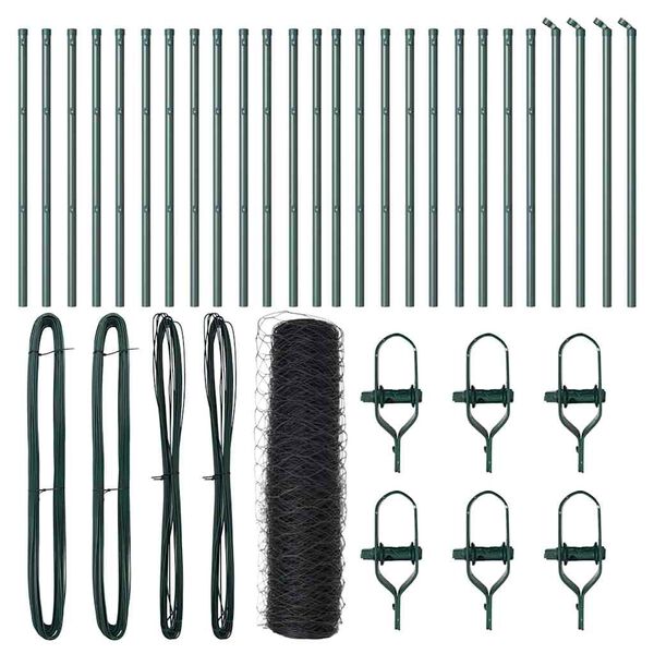 vidaXL Poteau de cl&ocirc;ture. Gris 50 x 0,5 m (maillage 36 mm)