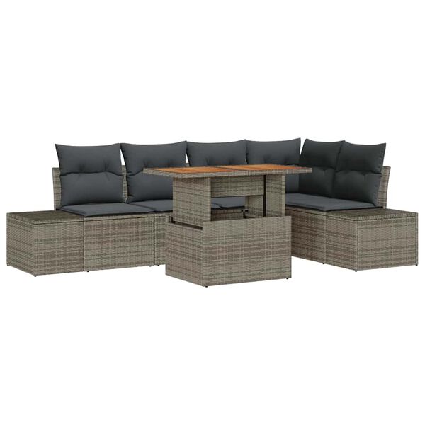vidaXL Ensemble de salle &agrave; manger pour jardin 6 pcs Gris et marron