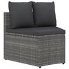 vidaXL Salon de jardin 2 pcs avec coussins R&eacute;sine tress&eacute;e Gris