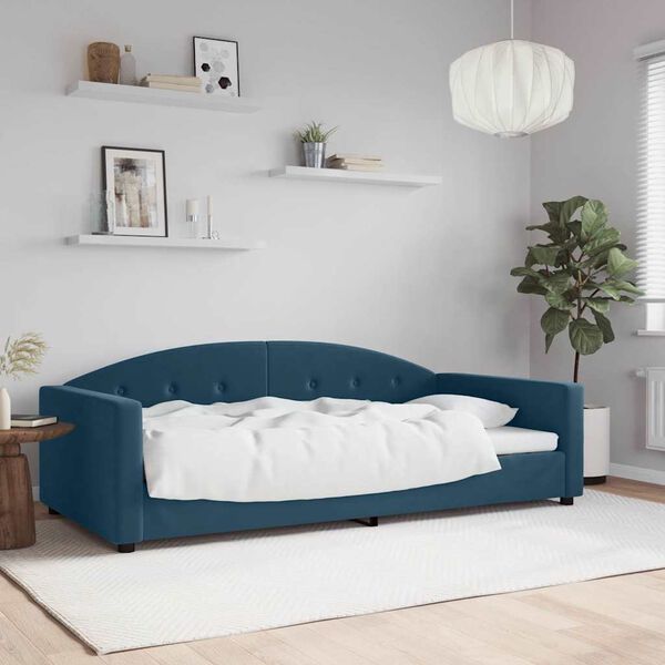 vidaXL Lit de repos sans matelas bleu 100x200 cm velours