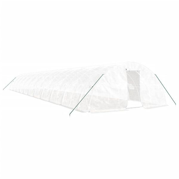 vidaXL Serre avec cadre en acier blanc 110 m&sup2; 22x5x2,3 m