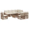 vidaXL Ensemble de canap&eacute; de jardin R&eacute;glable 9 pcs Beige polyrotin