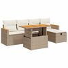 vidaXL Salon de jardin avec coussins 6 pcs beige r&eacute;sine tress&eacute;e