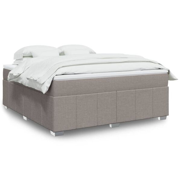 vidaXL Sommier &agrave; lattes de lit avec matelas Taupe 180x200 cm Tissu