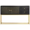 vidaXL Buffet Noir et doré 120x30x75 cm Bois de manguier massif