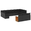 vidaXL Salon de jardin avec coussins 13 pcs noir r&eacute;sine tress&eacute;e