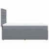 vidaXL Sommier &agrave; lattes de lit avec matelas Gris clair 90x200 cm Tissu