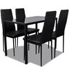 vidaXL Ensemble de salle &agrave; manger 5 pcs Cuir synth&eacute;tique Noir