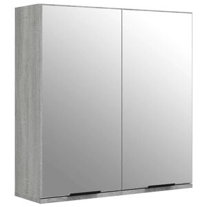 vidaXL Armoire &agrave; miroir de salle de bain Sonoma gris 64x20x67 cm