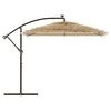 vidaXL Parasol de jardin avec LED et m&acirc;t en acier marron 246x246x230cm