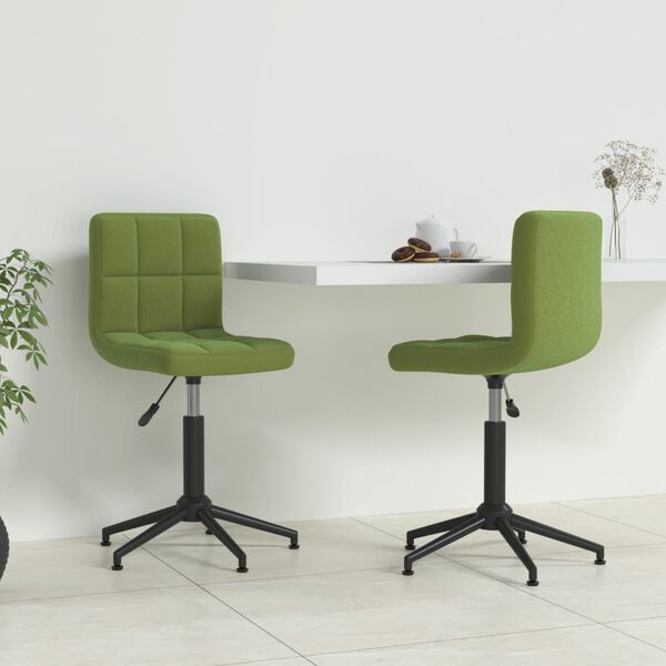 vidaXL Chaises pivotantes &agrave; manger lot de 2 vert clair velours