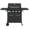 vidaXL Barbecue gril &agrave; gaz avec 5 br&ucirc;leurs noir acier enduit de poudre