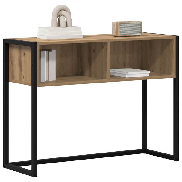 vidaXL Table d'appoint avec stockage Ch&ecirc;ne artisan 100 x 36 x 75 cm
