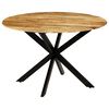 vidaXL Table &agrave; manger Bois de manguier brut massif et acier 120x77 cm