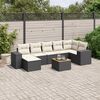 vidaXL Salon de jardin 8 pcs avec coussins noir r&eacute;sine tress&eacute;e
