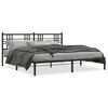 vidaXL Cadre de lit m&eacute;tal sans matelas avec t&ecirc;te de lit noir 193x203cm