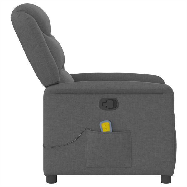 vidaXL Fauteuil de massage inclinable Gris fonc&eacute; Tissu