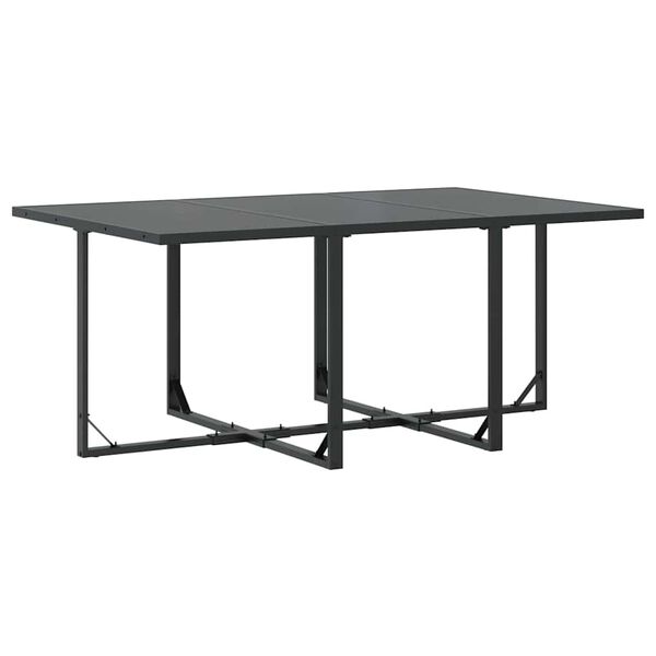 vidaXL Ensemble de salle &agrave; manger pour jardin 7 pcs Noir Acier