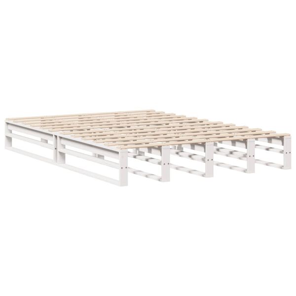 vidaXL Cadre de lit sans matelas blanc 150x200 cm bois de pin massif