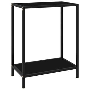 vidaXL Table console Noir 60x35x75 cm Verre tremp&eacute;