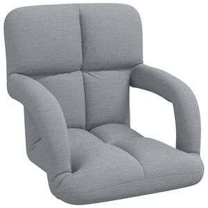 vidaXL Fauteuil de sol ajustable Gris clair 58 x 62 x 58 cm Tissu